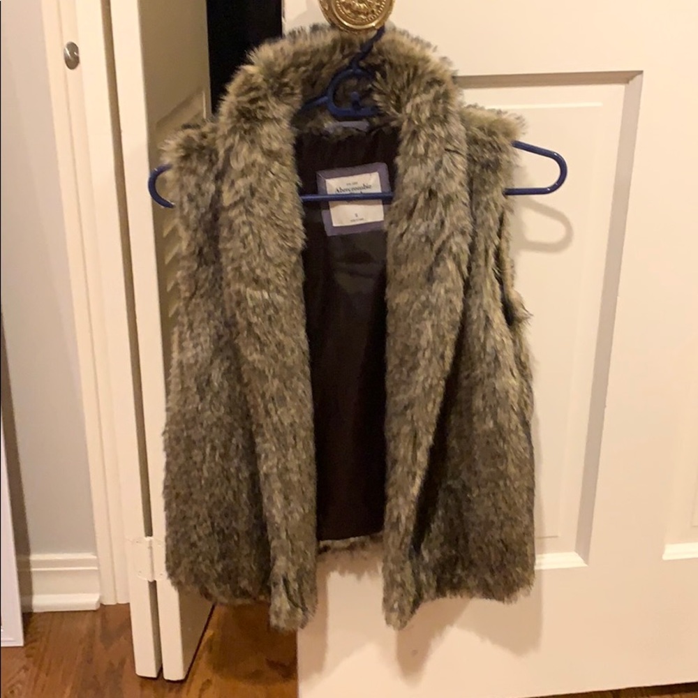 a faux fur vest